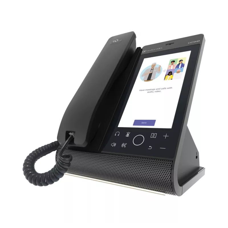 IP tālrunis AudioCodes Teams C470HD PoE GbE vadu klausule Android