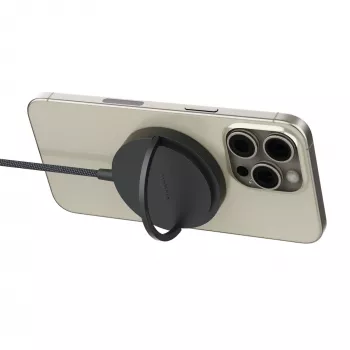 mophie Qi2 magnētiskais lādētājs viedtālrunim melns USB bezvadu uzlāde ātrā uzlāde iekštelpām
