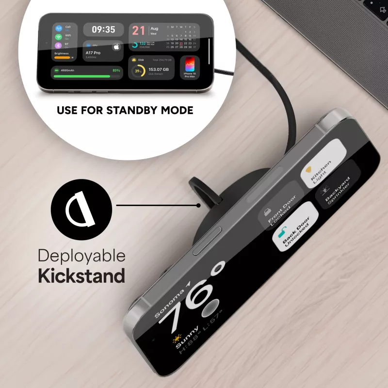 mophie Qi2 magnētiskais lādētājs viedtālrunim melns USB bezvadu uzlāde ātrā uzlāde iekštelpām