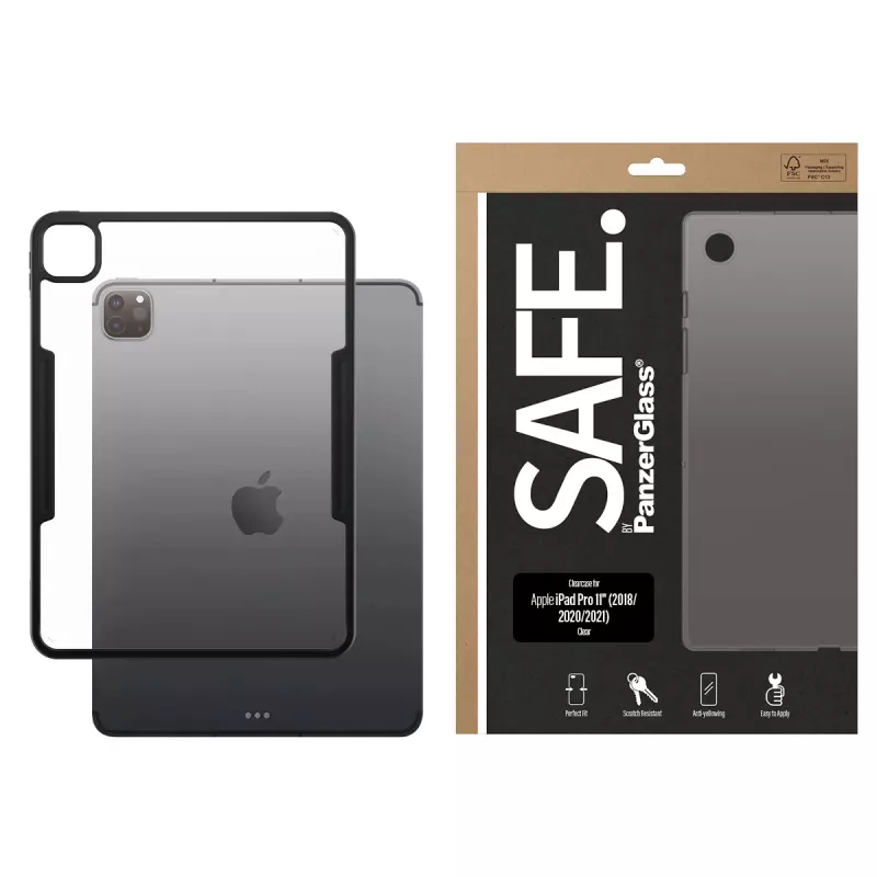 Caurspīdīgs TPU vāciņš PanzerGlass SAFE Apple iPad Pro 11 collu (2018, 2020, 2021, 2022, 2024) – caurspīdīgs