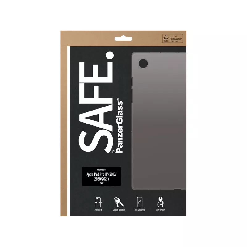 Caurspīdīgs TPU vāciņš PanzerGlass SAFE Apple iPad Pro 11 collu (2018, 2020, 2021, 2022, 2024) – caurspīdīgs