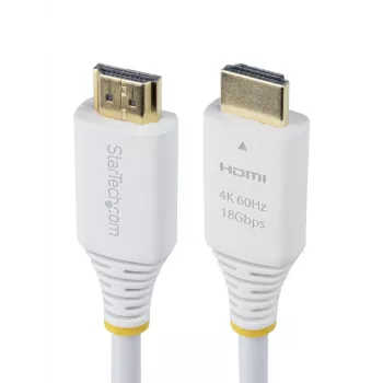 StarTech.com 1,8 m Premium sertificēts ātrgaitas HDMI kabelis, 4K 60 Hz/1440p 144 Hz, HDR10/HDCP 2.2/ARC, 18 Gbps, UHD HDMI 2.0 vads televizoram/monitoram/displejam, TPE apvalks, balts