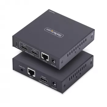StarTech.com HDMI KVM paplašinātājs caur IP tīklu, 4K 60Hz, bez draiveriem, HDMI un USB caur Ethernet/CAT6, AVoIP, raidītāja un uztvērēja komplekts, ietver montāžas komplektus