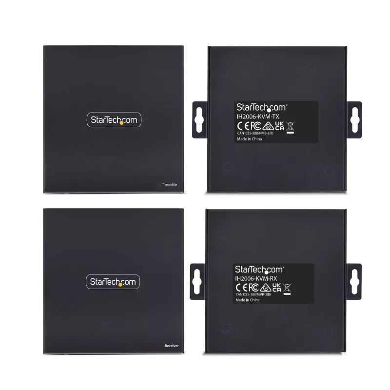 StarTech.com HDMI KVM paplašinātājs caur IP tīklu, 4K 60Hz, bez draiveriem, HDMI un USB caur Ethernet/CAT6, AVoIP, raidītāja un uztvērēja komplekts, ietver montāžas komplektus