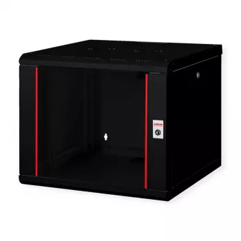 ROLINE 19 collu pie sienas stiprināms statīvs Pro 9U, 600x600 P×Dz, melns, atslēgas slēdzene, IP20