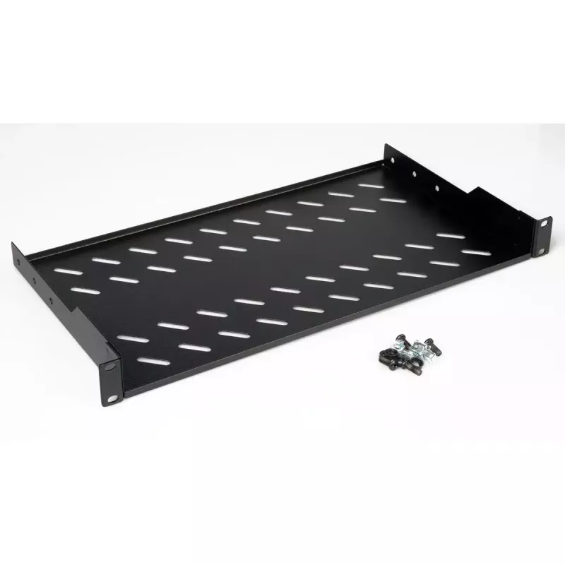 Rack shelf ROLINE 19-inch 1U 250mm depth 15kg Melns