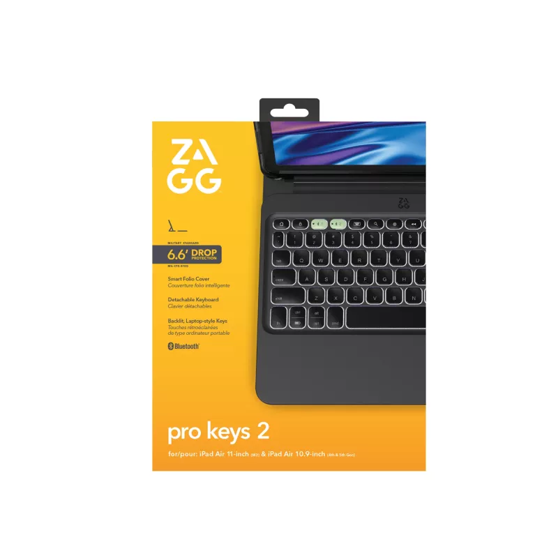 ZAGG Pro Keys 2 Bluetooth klaviatūra QWERTZ vācu melna iPad Air 11
