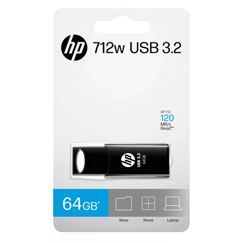 HP 712w USB zibatmiņa 64 GB USB Type-A 3.2 Gen 1 (3.1 Gen 1) Melna