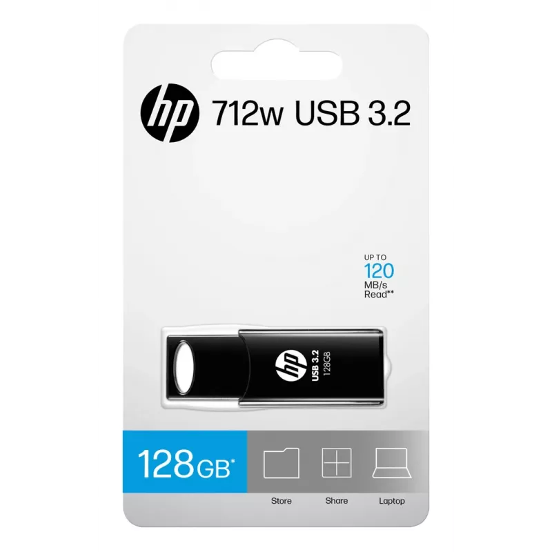 HP 712w USB zibatmiņa 128 GB USB Type-A 3.2 Gen 1 (3.1 Gen 1) Melna