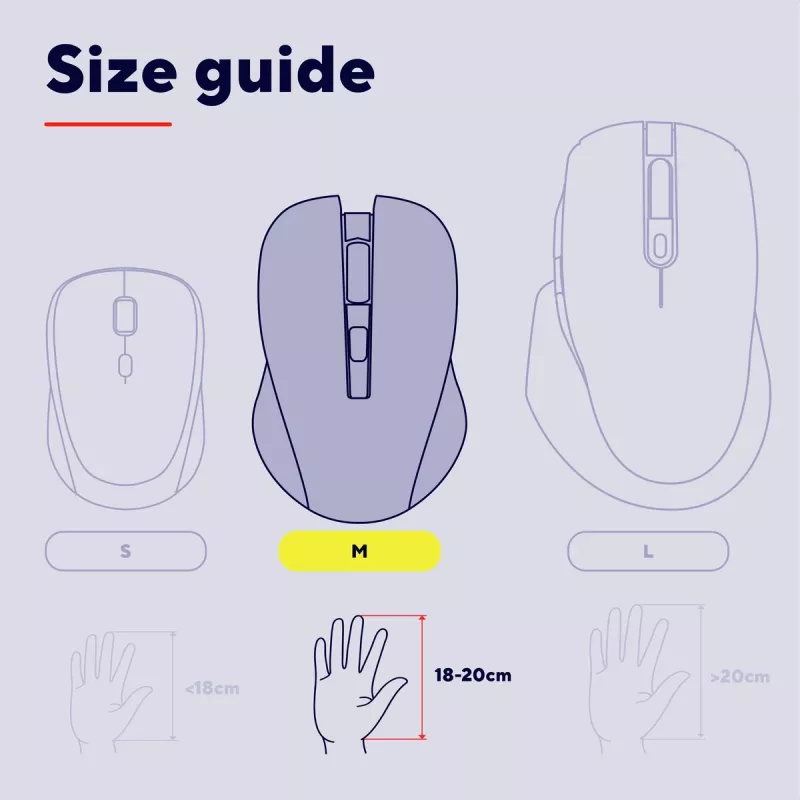pele Trust 25673 Universal Ambidextrous Bluetooth 3200 DPI 9 Buttons