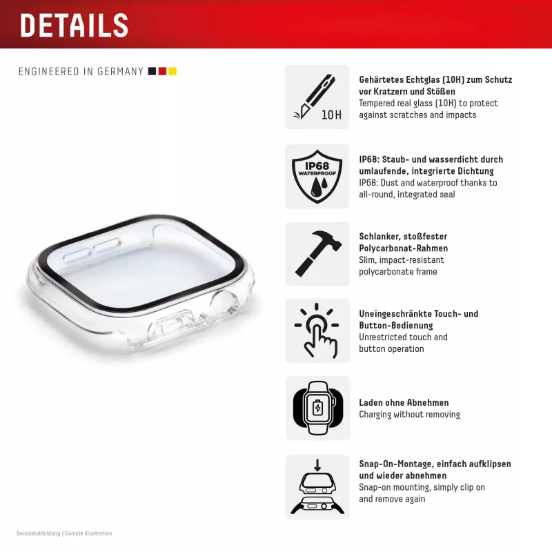 Full Body Protector e.v.i. DISPLEX Apple Series 10 42mm Transparent — pilna pārklājuma aizsargplēve Apple Watch Series 10 42mm