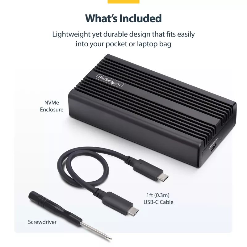 StarTech.com USB4 M.2 NVMe korpuss, 40Gbps, ārējais USB-C/Thunderbolt NVMe SSD korpuss, alumīnija radiatora korpuss, B+M/M-Key