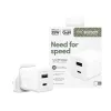PanzerGlass empower™ by ® Turbo 35W lādētājs ar USB-C + USB-A | Lielbritānijas kontaktdakša | Sudrabaini balts