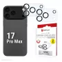 Displex Full Cover kameras objektīva aizsargstikls iPhone 17 Pro Max, 10H, pilns kameras aizsargs, ātra uzstādīšana, 2 gab. iepakojumā