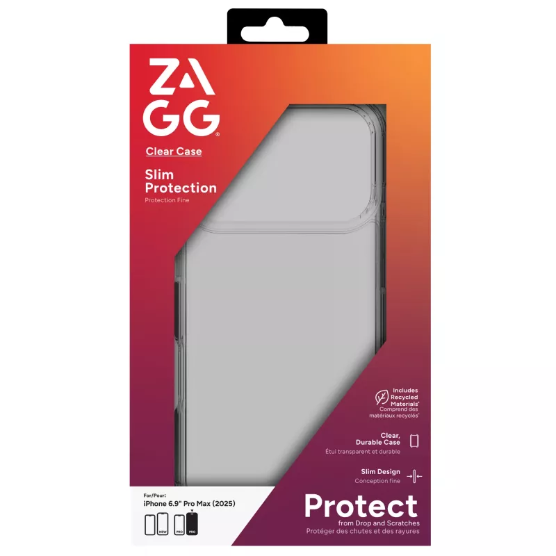 ZAGG Clear vāciņš priekš Apple iPhone 17 Pro Max, Cover, Apple, iPhone 17 Pro Max, 17.5 cm (6.9 collas), Transparent