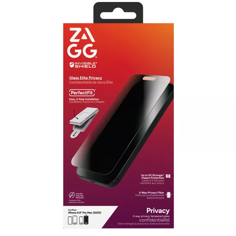 InvisibleShield Glass Elite Privacy ekrāna aizsargs Apple iPhone 17 Pro Max