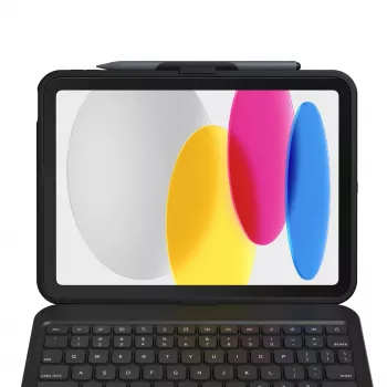 ZAGG Tough Keys-Apple-iPad 10. paaudze/A16-Melns-Vācu(B2B brūnā kaste)