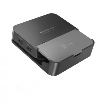 Mobilās ierīces dokstacija j5 create JCD624-N USB Type-C priekš iPhone 16/15 & Samsung Galaxy sērijām, 100×250×28,5 mm, 238 g, melna/pelēka