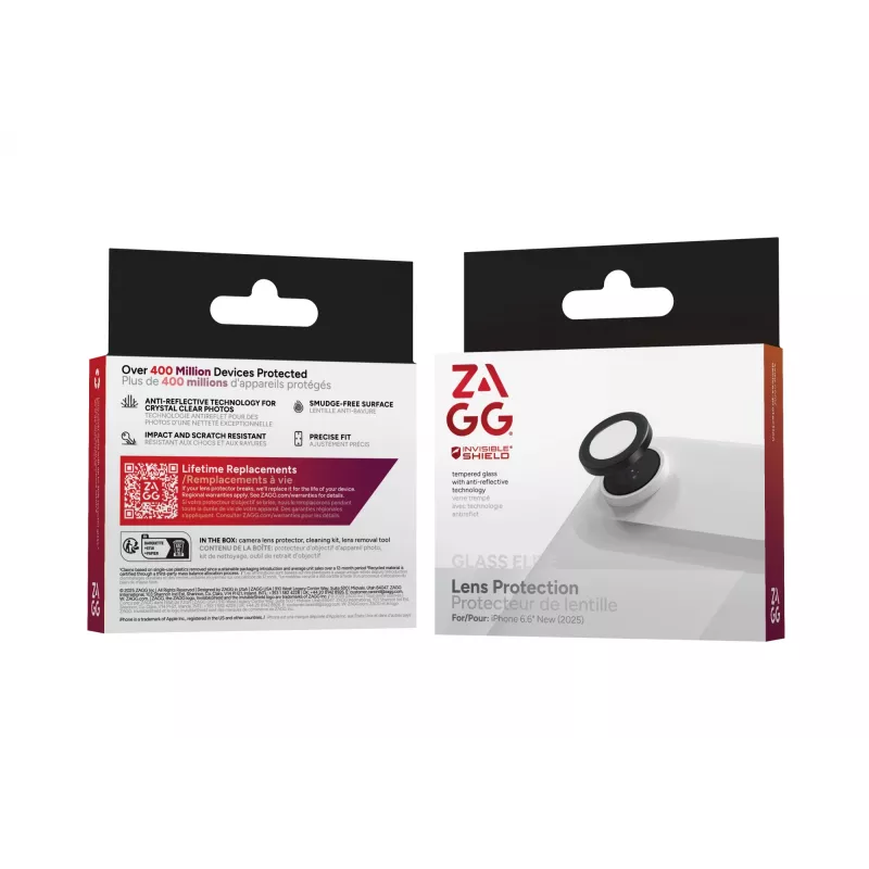 InvisibleShield Glass Elite (CameraRings) Lens Protection For Apple iPhone 17 Air Melns