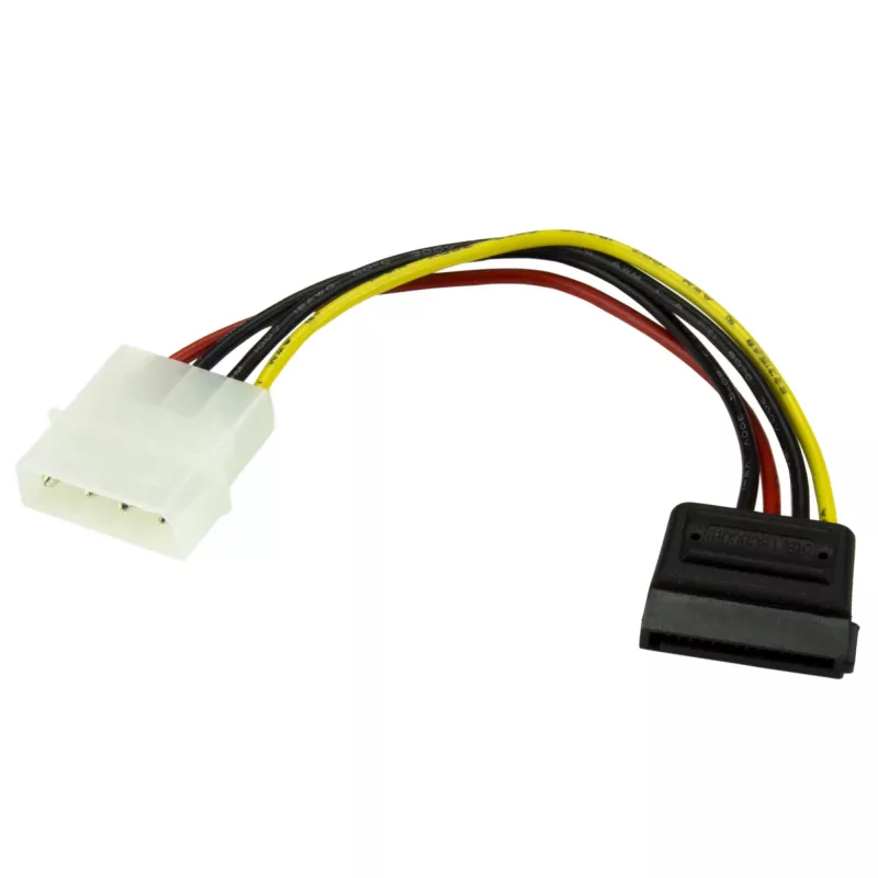 StarTech.com 6in 4 Pin LP4 to SATA barošanas kabelis Adapter, Molex (4-pin), SATA 15-pin, 0.152 m, Male, Straight, Straight