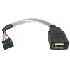 StarTech.com 6in USB 2.0 kabelis - USB A sievišķā pieslēgvieta uz USB mātesplates 4 kontaktu savienotājs, siev./siev.