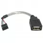 StarTech.com 6in USB 2.0 kabelis - USB A sievišķā pieslēgvieta uz USB mātesplates 4 kontaktu savienotājs, siev./siev.