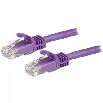 StarTech.com 15m CAT6 Ethernet kabelis - violets CAT 6 Gigabit Ethernet vads -250MHz 100W PoE RJ45 UTP tīkla/savienojuma vads bez aizķeršanās ar sprieguma mazināšanu, individuāli testēts