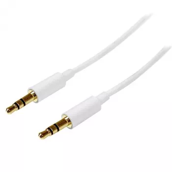 StarTech.com 2 m balts plāns 3,5 mm stereo audio kabelis – spraudnis–spraudnis