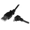 StarTech.com 2m Micro USB kabelis - A uz leņķa Micro B, 2 m, USB A, Micro-USB B, USB 2.0, 0,48 Gbit/s, Melns
