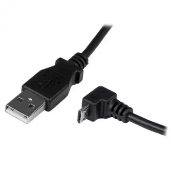 StarTech.com 2m Micro USB kabelis - A uz leņķa Micro B, 2 m, USB A, Micro-USB B, USB 2.0, 0,48 Gbit/s, Melns