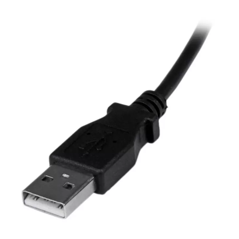 StarTech.com 2m Micro USB kabelis - A uz leņķa Micro B, 2 m, USB A, Micro-USB B, USB 2.0, 0,48 Gbit/s, Melns