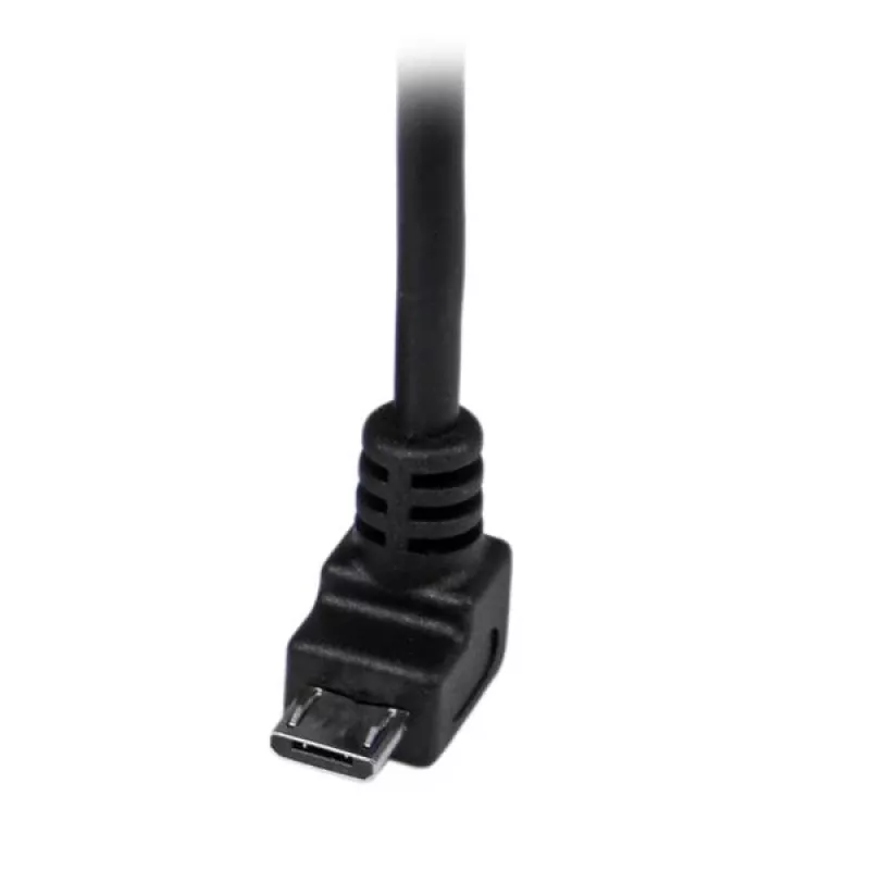 StarTech.com 2m Micro USB kabelis - A uz leņķa Micro B, 2 m, USB A, Micro-USB B, USB 2.0, 0,48 Gbit/s, Melns