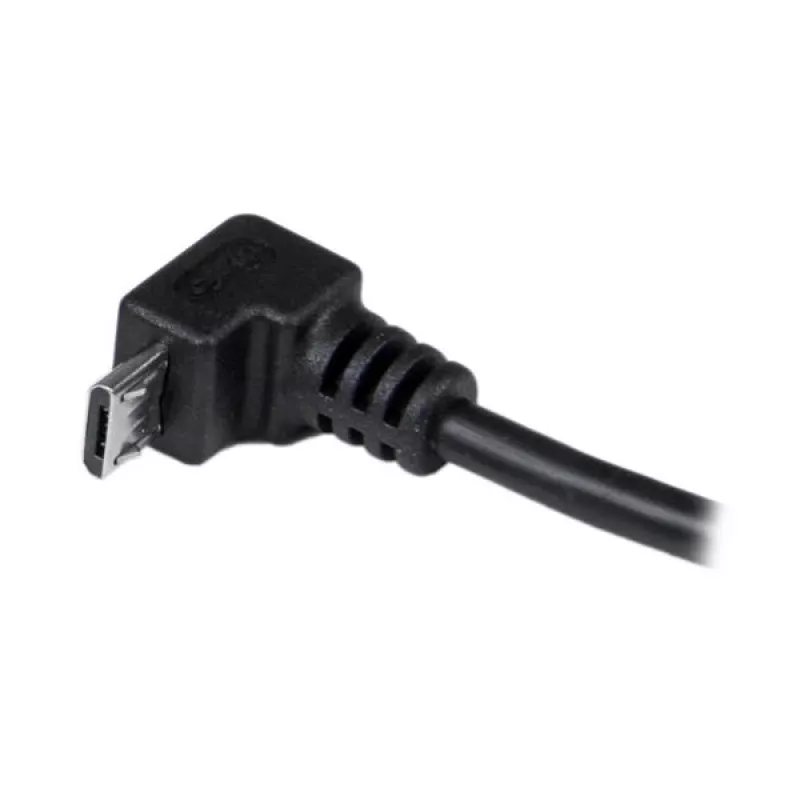 StarTech.com 2m Micro USB kabelis - A uz leņķa Micro B, 2 m, USB A, Micro-USB B, USB 2.0, 0,48 Gbit/s, Melns