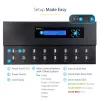 StarTech.com autonoms 1 pret 15 USB zibatmiņu dublikators un dzēsējs, vairāku USB zibatmiņu kopētājs, sistēmas un failu, kā arī visa diska kopēšana ar ātrumu 1,5 GB/min, viena un trīs piegājienu dzēšana, LCD displejs - TAA