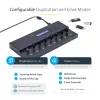 StarTech.com autonoms 1 pret 15 USB zibatmiņu dublikators un dzēsējs, vairāku USB zibatmiņu kopētājs, sistēmas un failu, kā arī visa diska kopēšana ar ātrumu 1,5 GB/min, viena un trīs piegājienu dzēšana, LCD displejs - TAA