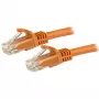 StarTech.com 1,5 m CAT6 Ethernet kabelis – oranžs, Cat 6 Gigabit Ethernet vads – 250 MHz, 100 W PoE, RJ45, UTP tīkla/pārlācēja vads, bez aizķeršanās, ar stiepes samazinājumu, individuāli testēts