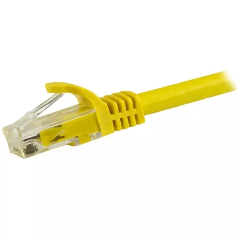 StarTech.com 1,5 m CAT6 Ethernet kabelis — dzeltens CAT 6 Gigabit Ethernet vads — 250 MHz 100 W PoE RJ45 UTP tīkla/plākstera vads bez aizķeršanās ar stiepes samazinājumu, individuāli testēts