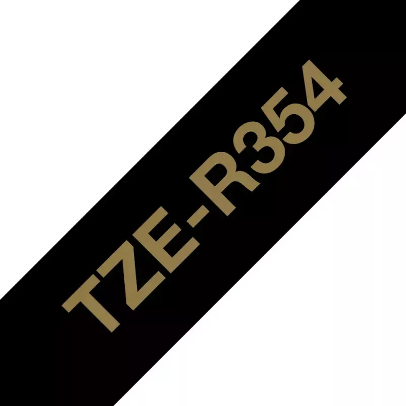 Brother TZE-R354 etiķešu lente zelta krāsā uz melna