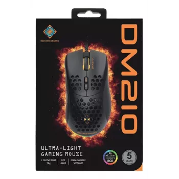 Spēļu pele Deltaco DM210 vadu īpaši plāna RGB melna