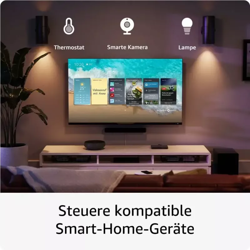 Smart TV dongle Amazon 4K Ultra HD USB, Wi‑Fi 6 (802.11ax), 3840×2160, USB powered, Melns
