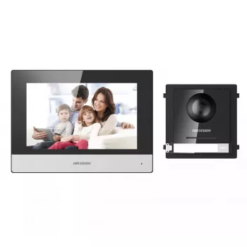 Video durvju sistēma Hikvision DS-KIS602 2 MP 7 collu melna pelēka