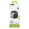 Mobilās ierīces lādētājs SBS Mobile TEADAPT2USBUNI — melns/sudrabots, USB adapteris