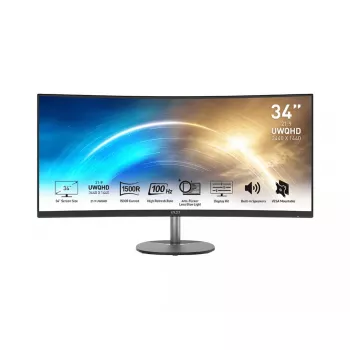 MSI PRO MP341CQDE datora monitors 86,4 cm (34 collas) 3440 x 1440 pikseļi UltraWide Quad HD Melns