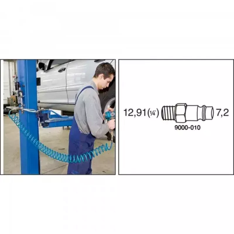 Pneimatiskā šļūtene HAZET 9040-7 7,62 m 10 bar zila