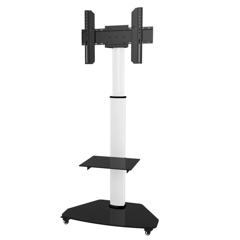 Techly Grīdas balsts ar plauktu ratiņiem TV LCD/LED/Plazma 37-70 collas Balts