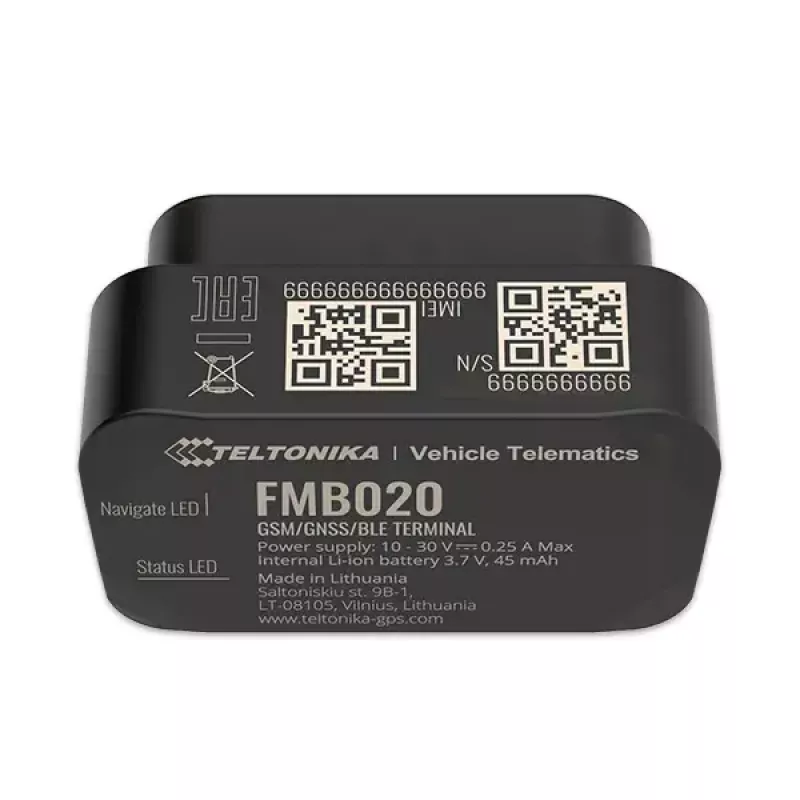GPS izsekotājs Teltonika FMB020 Auto Melns Putekļu izturīgs 0.128GB