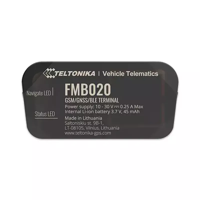 GPS izsekotājs Teltonika FMB020 Auto Melns Putekļu izturīgs 0.128GB
