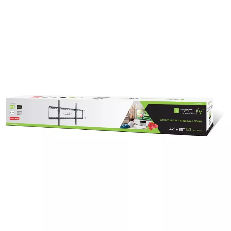 Techly Fiksēts sienas kronšteins LCD LED TV 42-80 collas