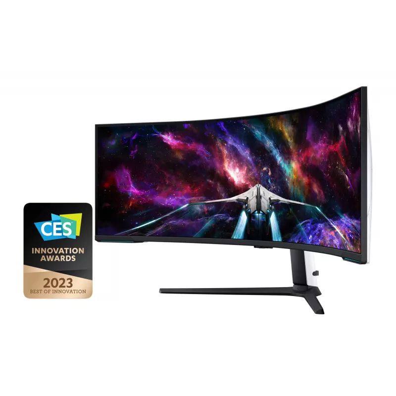 Samsung G95NC datora monitors 144,8 cm (57 colli) 7680 x 2160 Dual UHD QLED Balts