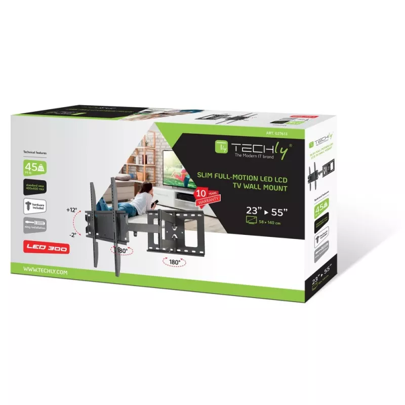 Techly ICA-PLB 148M TV stiprinājums / statīvs 139,7 cm (55 collas) melns